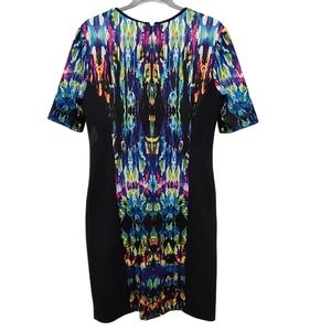 Maggy London Abstract Art Tie Dye Zippered Dress